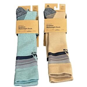 NEW 2 Pair Burton Women's Emblem Midweight Socks snowboard‎ ski  tall  S/M 4-6.5